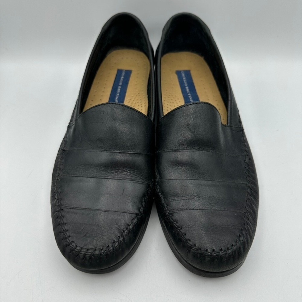 Giorgio Brutini Le Glove Loafers Shoes Mens US 11D Black Grain Leather Slip On